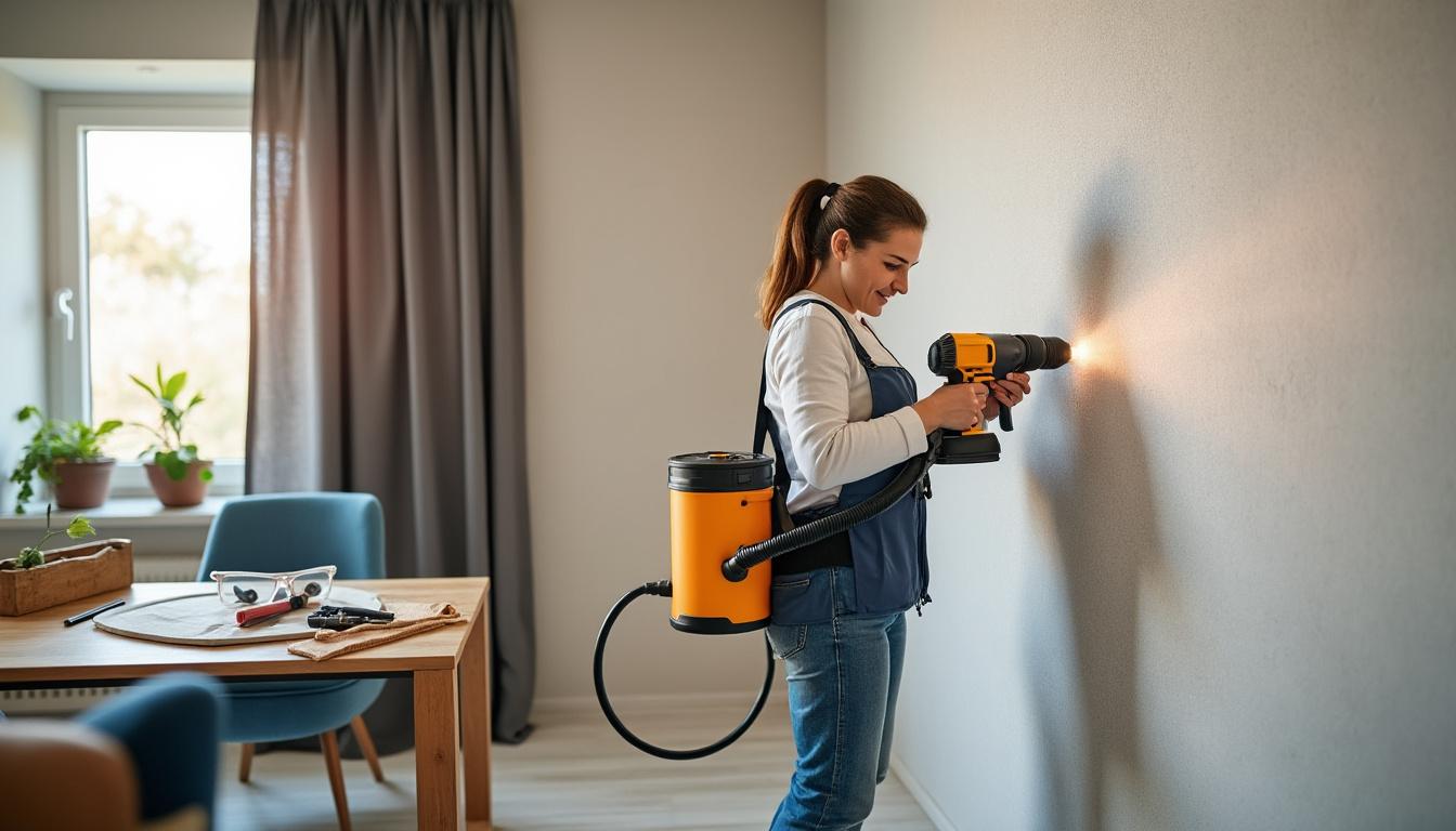 Illustration: Outils et matériel adaptés pour le perçage sans abîmer un mur
