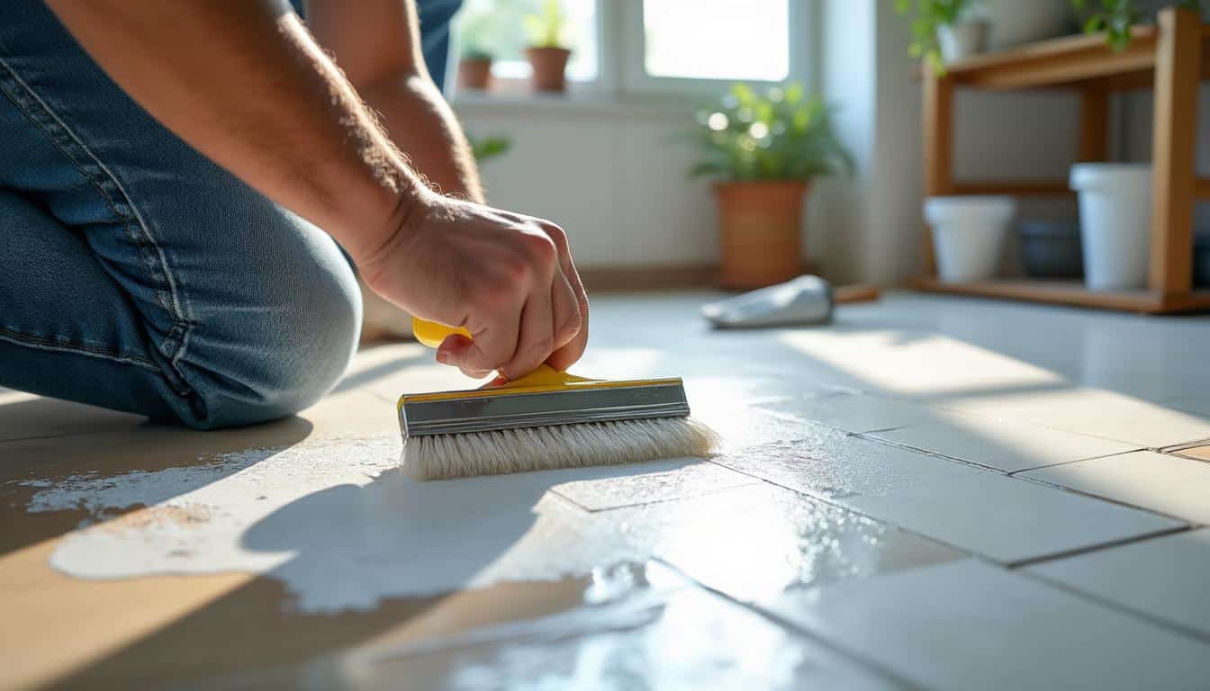 Illustration: Définition et présentation de la peinture sur carrelage de sol