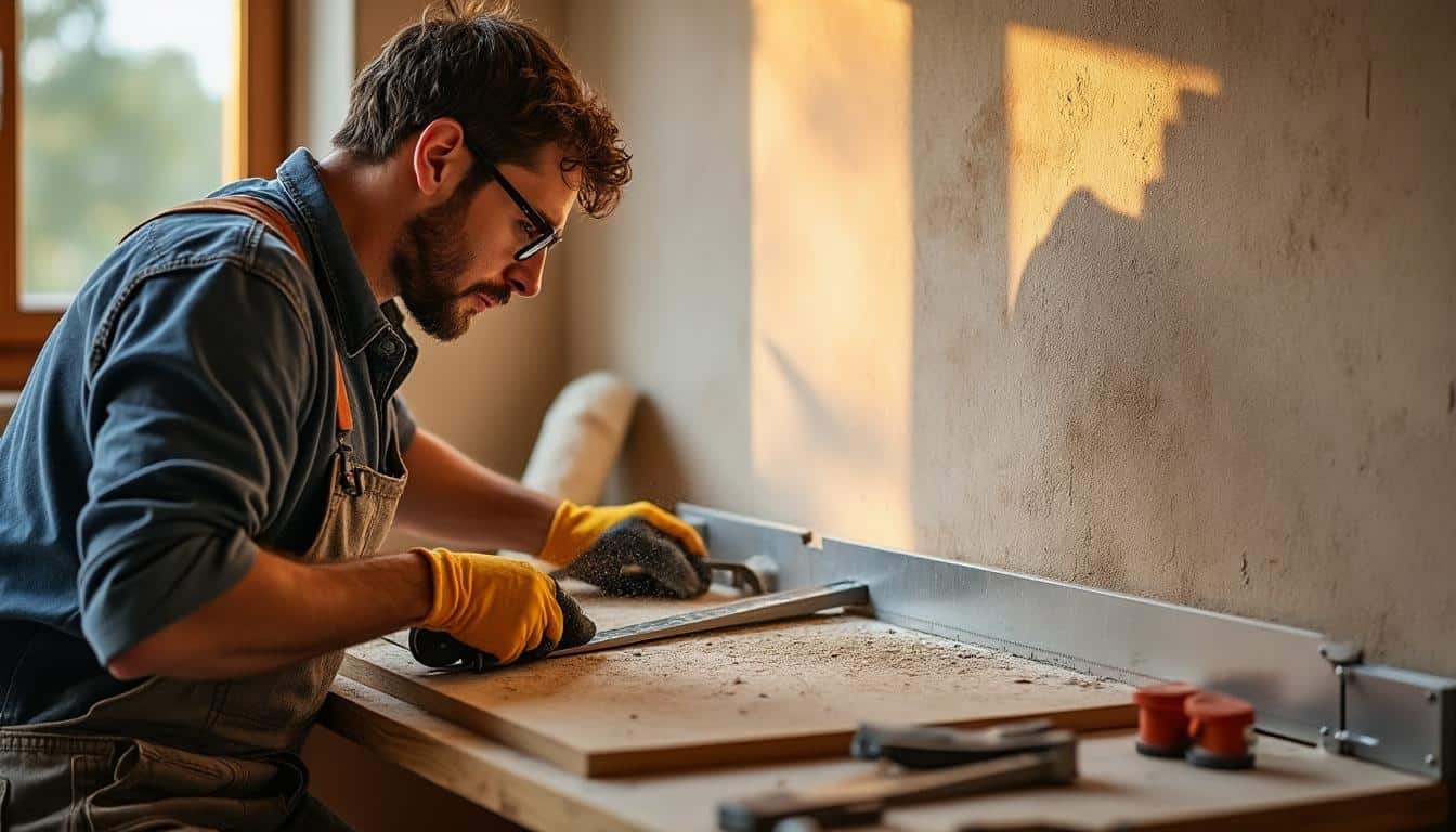 Illustration: Les outils et accessoires pour réussir une découpe de plâtre à l’angle proprement