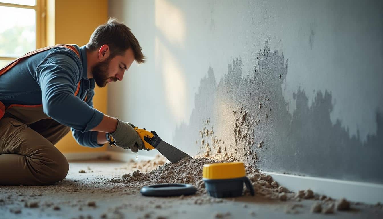 Illustration: Pourquoi et quand procéder à la découpe du plâtre d’un mur humide ?