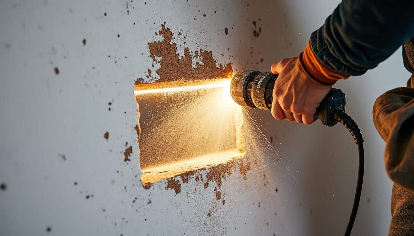 Découpe d’une ouverture propre dans le plâtre : outils et conseils