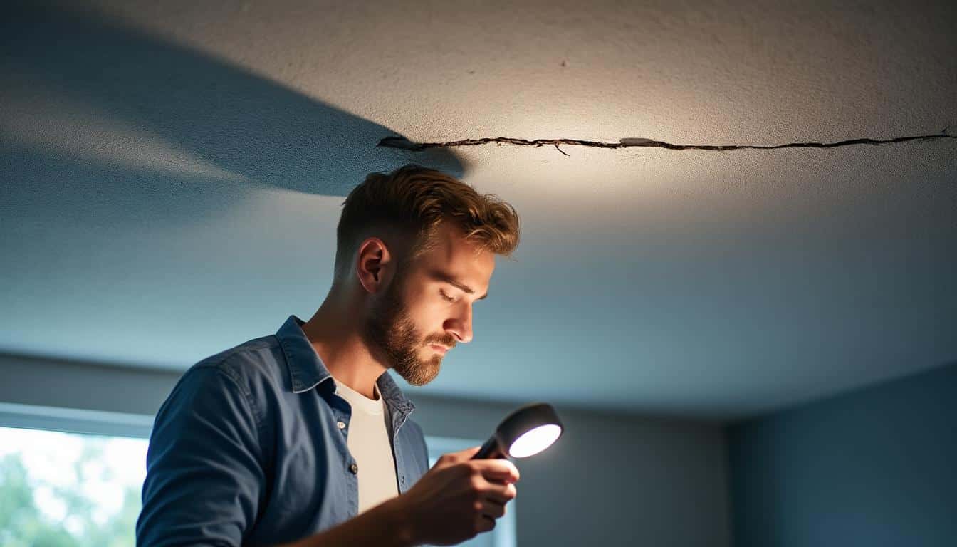 Illustration: Identifier les fissures au plafond en plâtre avant toute intervention